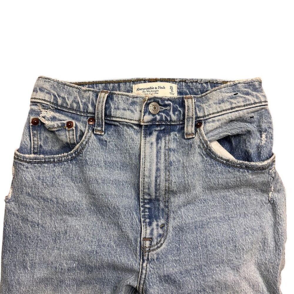Abercrombie & Fitch Women's Curve Love 90s Straight Ultra High Rise Jeans Size 0 - Picture 8 of 10